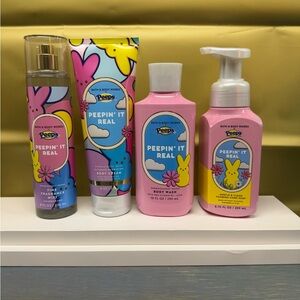 Bath & Body Works Peepin It Real Collection lotion, mist, wash, soap bundle of 4